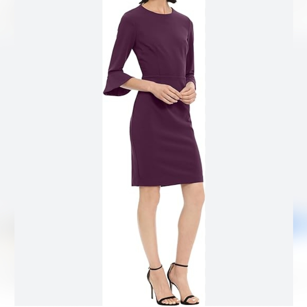 NY & CO  Women's. Sheath Bell Sleeves Dress. Burgandy. Size Small. NWT.